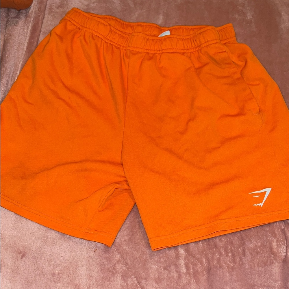 Gymshark Men's Vibrant Orange Athletic Shorts